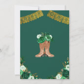 Invitation Western Boot espagnol Emerald Green Quinceañera (Dos)