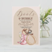 Invitation Western Boots and Bubbly Bridal Shower (Debout devant)