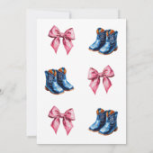 Invitation Western Boots or Bows Blue Pink Gender Reveal (Dos)