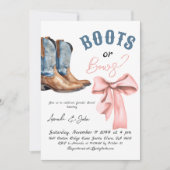 Invitation Western Boots or Bows He or She Gender Reveal (Devant)