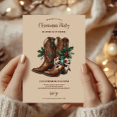 Invitation Western Bow & Boots Christmas 
