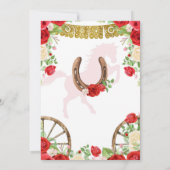 Invitation Western Bright Red Floral 50e anniversaire du Mari (Dos)