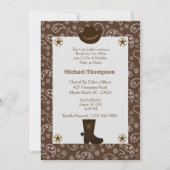 Invitation Western Brown Bandana Cowboy fête d'anniversaire (Devant)