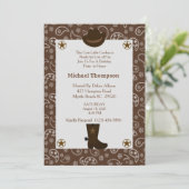 Invitation Western Brown Bandana Cowboy fête d'anniversaire (Debout devant)
