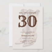 Invitation Western Brown Rustic Country 30th Birthday Party (Devant)