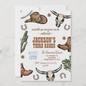 Invitation Western Brown Wild West Cowboy Rodeo Anniversaire (Devant)