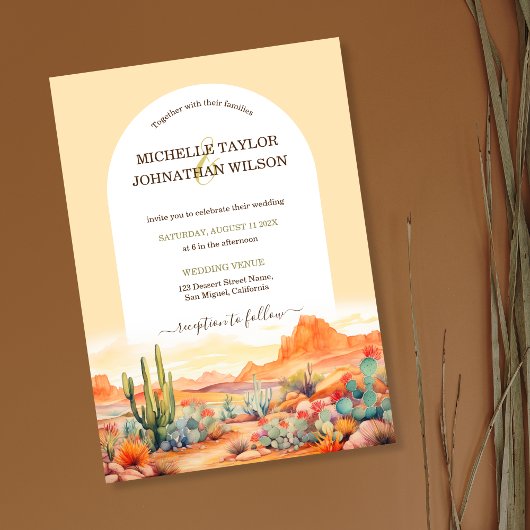Invitation Western Canyon Mexicain Cactus Desert Boho