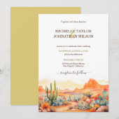 Invitation Western Canyon Mexican Cactus Desert California (Devant / Derrière)