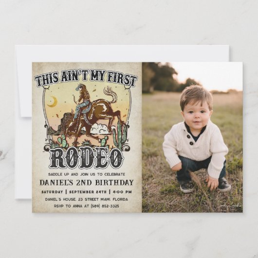 Invitation Western Ce n'est pas ma première photo d'anniversa (Devant)