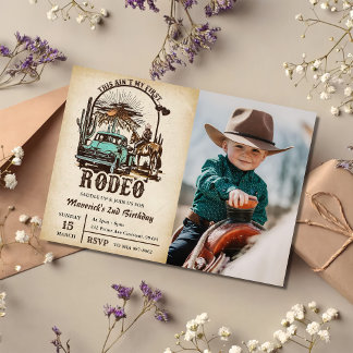 Invitation Western Ce n'est pas ma première photo d'anniversa