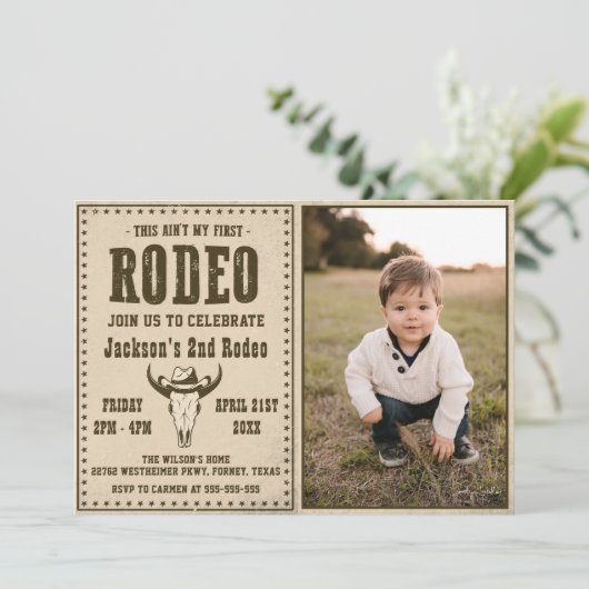 Invitation Western Ce n'est pas ma première photo d'anniversa (Debout devant)