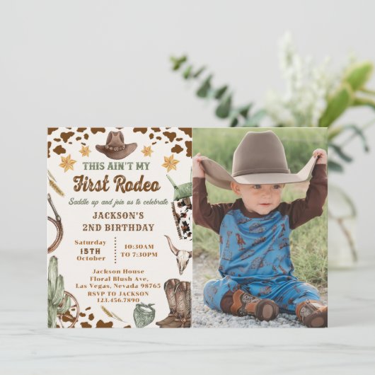 Invitation Western Ce n'est pas ma première photo d'anniversa (Debout devant)