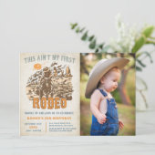 Invitation Western Ce n'est pas mon premier rodéo 2e annivers (Debout devant)