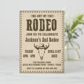 Invitation Western Ce n'est pas mon premier rodéo 2e annivers (Debout devant)