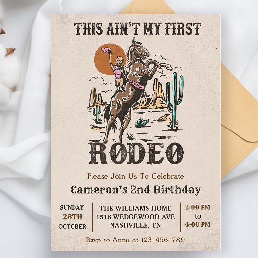 Invitation Western Ce n'est pas mon premier Rodeo Anniversair