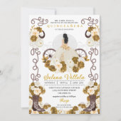 Invitation Western Charro Princess Ivory & Gold Quinceañera (Devant)