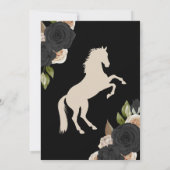 Invitation Western Charro Roses noirs & Chevaux Quinceanera (Dos)