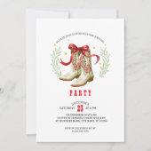 Invitation Western Christmas Cowboy Boots (Devant)