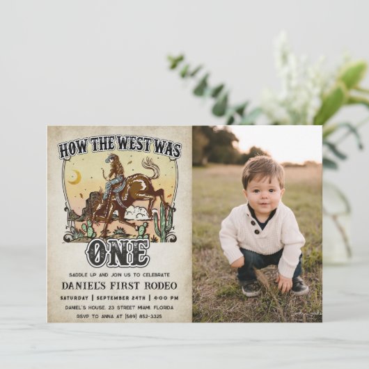 Invitation Western Comment l'Occident a été un 1er anniversai (Debout devant)