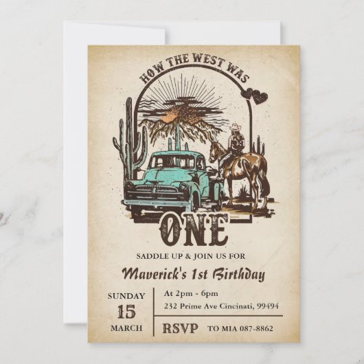 Invitation Western Comment l'Occident a été un 1er anniversai (Devant)