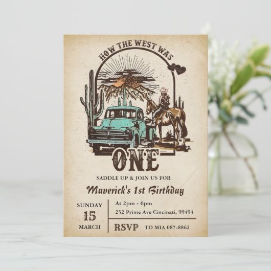 Invitation Western Comment l'Occident a été un 1er anniversai (Debout devant)