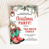 Invitation Western Country Boots Noël Party