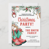 Invitation Western Country Boots Noël Party (Devant)