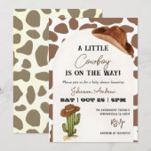 Invitation Western Country Cowboy Baby shower (Devant / Derrière)