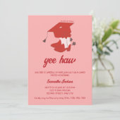 Invitation Western Country Cowboy Boots & Casquette Graduatio (Debout devant)