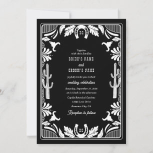 Invitation Western Country Cowboy Rustique Mariage