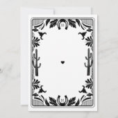 Invitation Western Country Cowboy Rustique Mariage (Dos)