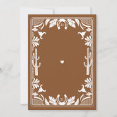 Invitation Western Country Cowboy Rustique Mariage Brown (Dos)