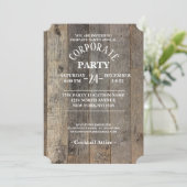 Invitation western country grange bois rustique Corporate Par (Debout devant)