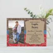 Invitation Western couples douche country chic mariage (Debout devant)