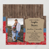 Invitation Western couples douche country chic mariage (Devant / Derrière)