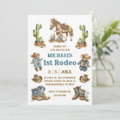 Invitation western cowboy 1er rodéo garçon premier anniversai (Debout devant)