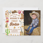 Invitation Western Cowboy 1st Rodeo Anniversaire Photo (Devant)