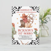 Invitation Western Cowboy 1st Rodeo Birthday Party (Debout devant)
