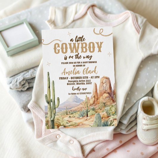 Invitation Western Cowboy Baby Shower Invite