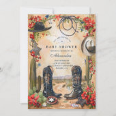 Invitation Western Cowboy Boots Baby Shower (Devant)