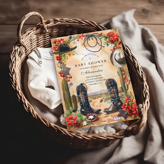 Invitation Western Cowboy Boots Baby Shower