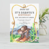 Invitation Western Cowboy Boots Casquette fête d'anniversaire (Debout devant)