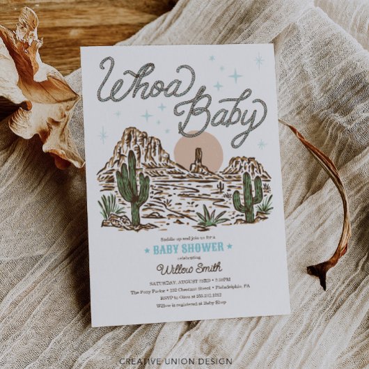 Invitation Western Cowboy Boy Whoa Baby shower