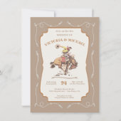 Invitation Western Cowboy Bucking Bronco Mariage (Devant)