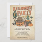 Invitation Western Cowboy Citrouille Halloween Party (Devant)