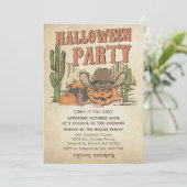 Invitation Western Cowboy Citrouille Halloween Party (Debout devant)