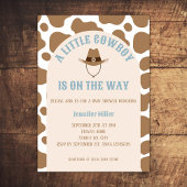 Invitation Western Cowboy Cow Imprimer Baby shower garçon