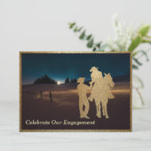 Invitation Western Cowboy Cowgirl Engagement Mariage (Debout devant)