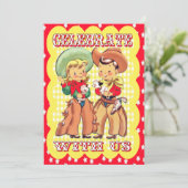 Invitation Western Cowboy Et Cowgirl Party (Debout devant)