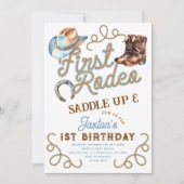 Invitation Western Cowboy First Rodeo 1st Birthday (Devant)
